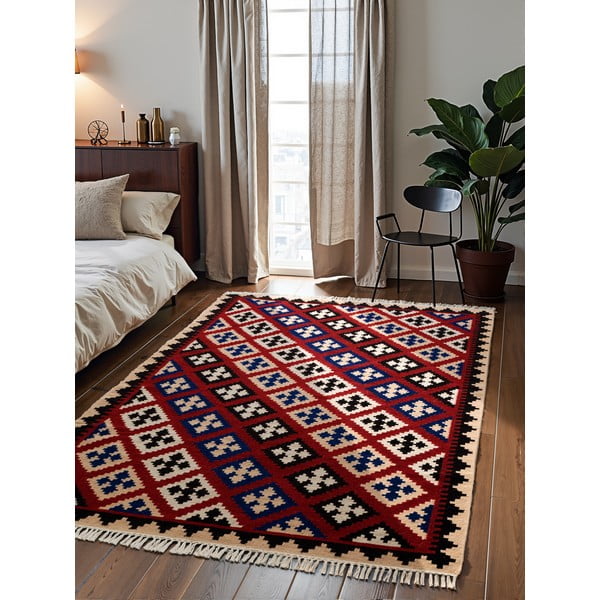 Roter, beidseitig nutzbarer, handgewebter Wollteppich, 160 × 230 cm Kamal Rami - Hanse Home-image-1