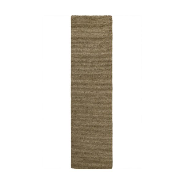 Khaki, handgewebter Wollteppich, 80 x 230 cm Harris Boucle - Flair Rugs
