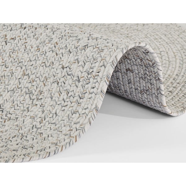 Weißer/beiger runder Teppich für den Außenbereich, Ø 150 cm - Hanse Home-image-2