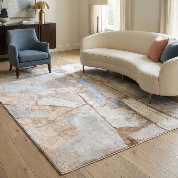 Beiger/cremefarbener Teppich 200 × 275 cm Miro - Asiatic Carpets-image-1