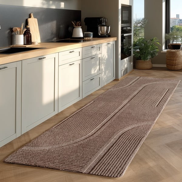 Beige, waschbarer Läufer, 80 x 250 cm Pompei 1612 - Ayyildiz Carpets-image-1