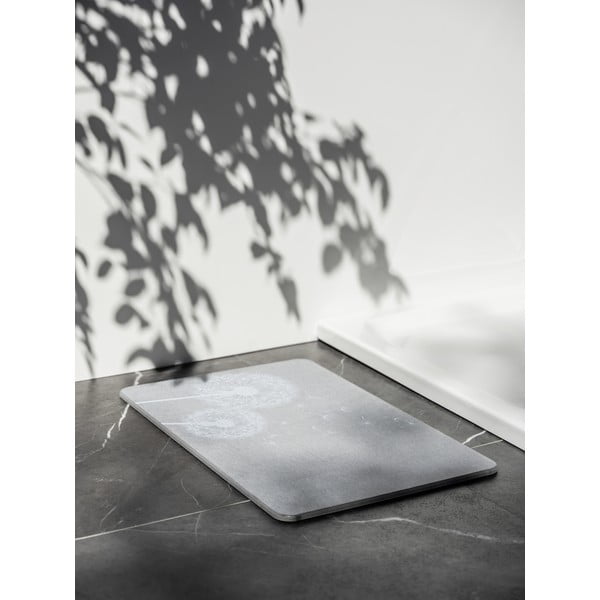 Grauer Badezimmerteppich aus Kieselgur, 39 × 60 cm Astera - Wenko-image-1