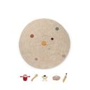 Beiger Spielteppich aus Baumwolle für Kinder, Ø 150 cm Solar System - Lorena Canals