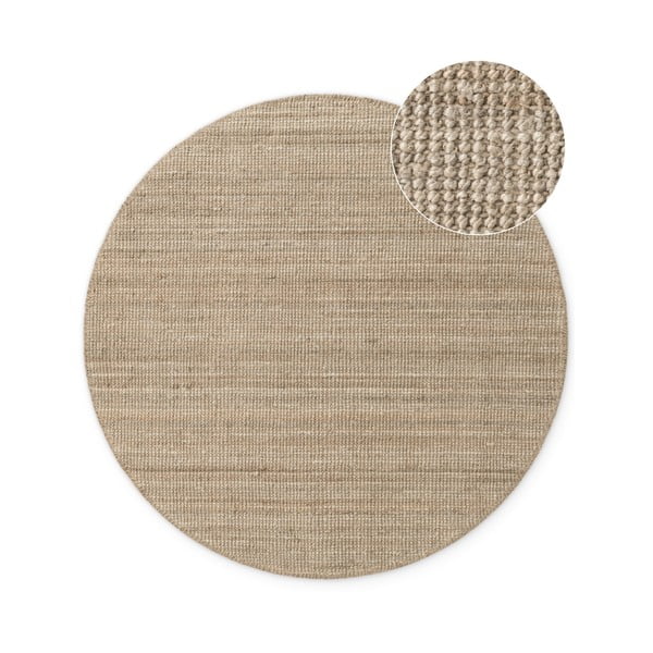 Runder Jute-Teppich in Taupe, Ø 160 cm Bouclé Jaipur - Hanse Home