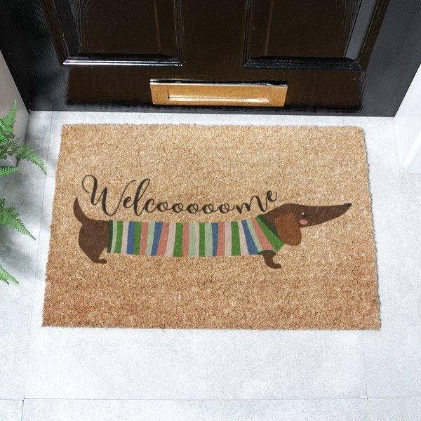 Fußmatte aus Kokosfasern, 40 x 60 cm Welcome Sausage Dog - Artsy Doormats-image-2
