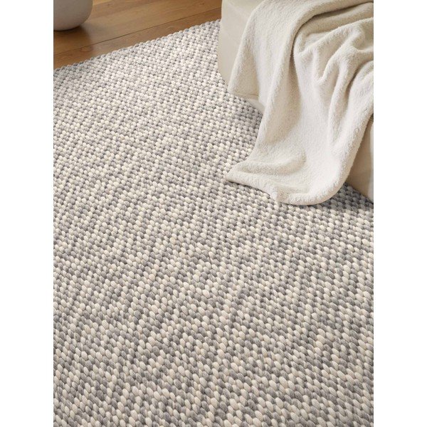 Hellgrauer/cremefarbener, handgewebter Wollteppich, 200 × 290 cm Lyon Beans - Elle Decoration-image-3