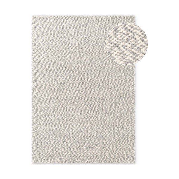 Hellgrauer/cremefarbener, handgewebter Wollteppich, 200 × 290 cm Lyon Beans - Elle Decoration