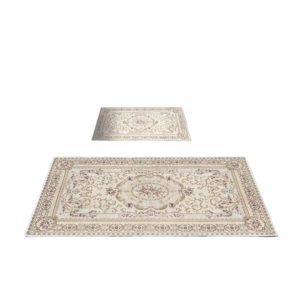Braun-beige Badezimmerteppiche im 2er-Set, 60 x 100 cm - Foutastic