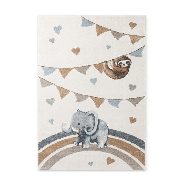 Cremefarbener Kinderteppich 120 x 170 cm Walk like an Elephant Rainbow Party - Villeroy&Boch