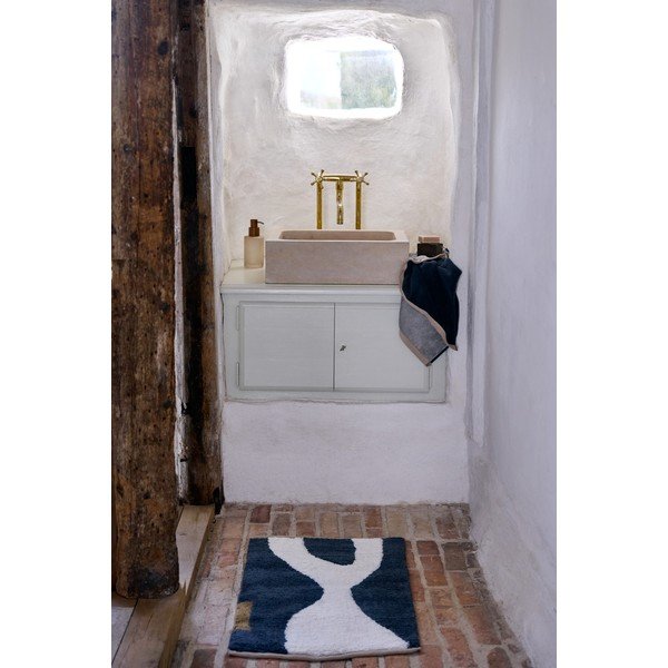 Dunkelgrauer/beiger waschbarer Baumwollteppich, 50 x 80 cm Figura - Mette Ditmer Denmark-image-1