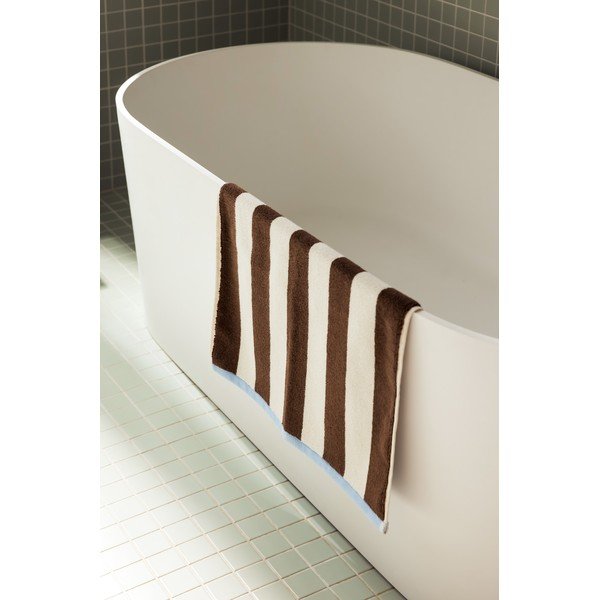 Braun/cremefarbene Badvorlage aus Stoff, 50 x 80 cm Gobo - noo.ma-image-1
