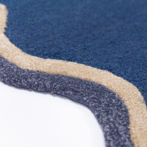 Dunkelblauer, handgewebter Teppich mit Wollanteil, 120 × 170 cm Rivo Wool - Flair Rugs-image-2