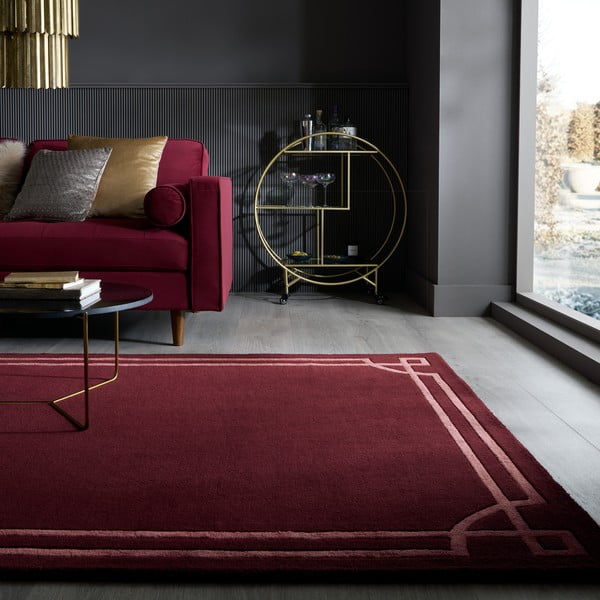 Weinroter, handgewebter Wollteppich, 160 × 230 cm Gatsby - Flair Rugs-image-1