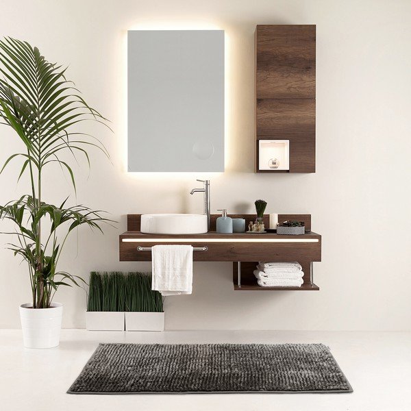 Dunkelgrauer Badezimmerteppich, 50 × 70 cm Bati - Restilo-image-1