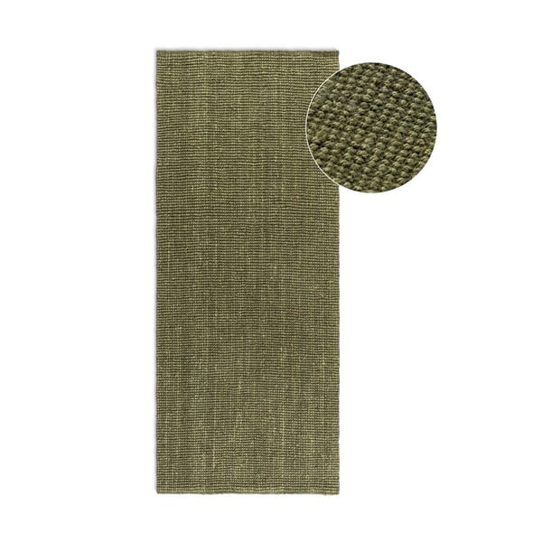 Khaki-farbener Jute-Läufer 80 × 200 cm Bouclé - Hanse Home