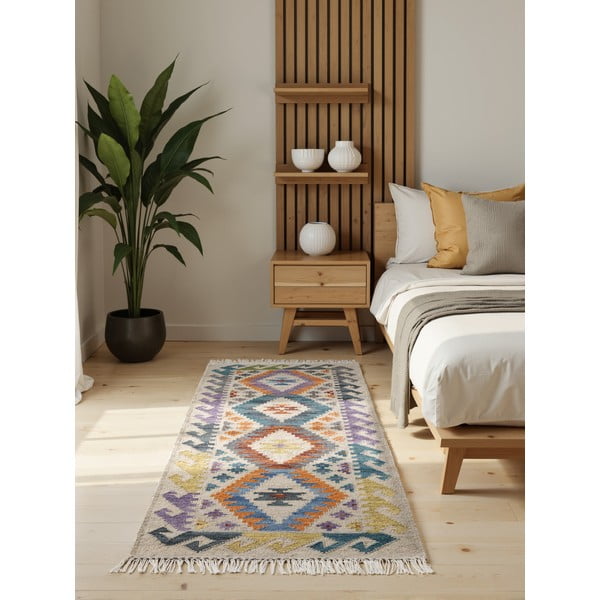 Doppelseitiger/handgewebter Läufer aus Wolle, 60 × 190 cm Kamal Oasis - Hanse Home-image-1