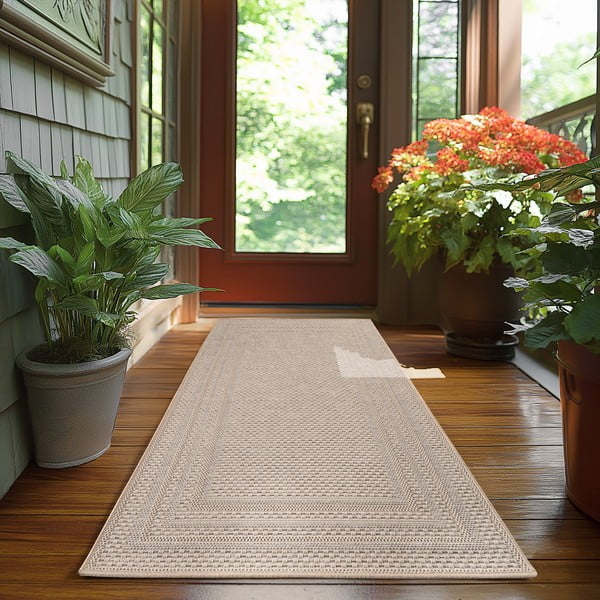 Beigefarbene Lauffläche für den Innen- und Außenbereich, 80 × 250 cm Desert 1304 - Ayyildiz Carpets-image-1
