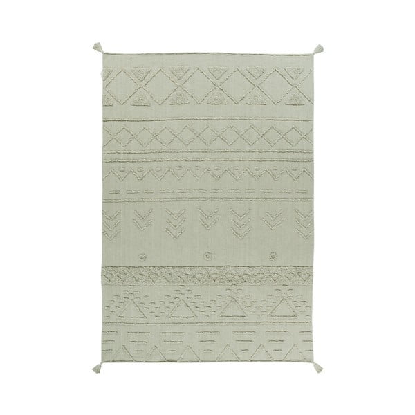 Hellgrüner, waschbarer, handgewebter Baumwollteppich, 170 × 240 cm Tribu Olive - Lorena Canals