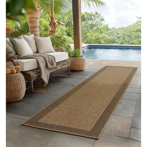 Braune Lauffläche für den Innen- und Außenbereich, 80 x 250 cm Timber 1402 - Ayyildiz Carpets-image-1