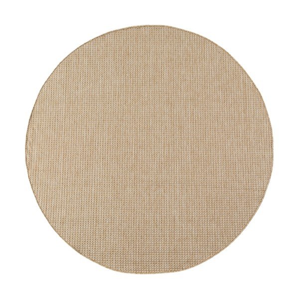 Beiger runder Teppich für den Innen- und Außenbereich, Durchmesser 120 cm Mira 1450 - Ayyildiz Carpets