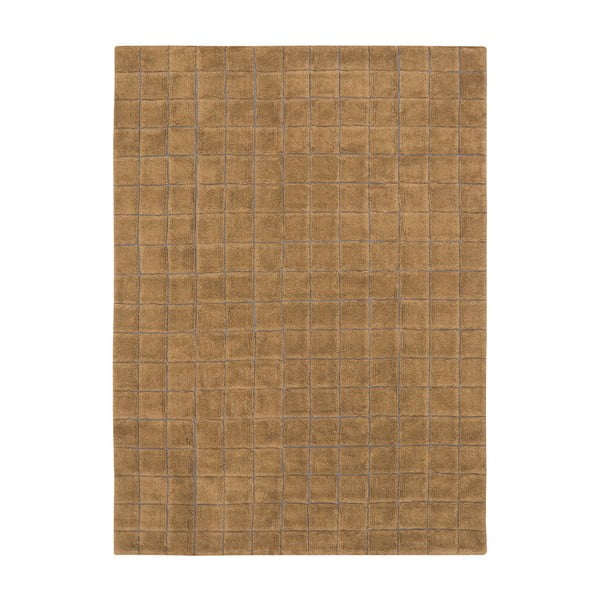 Ockergelber, handgewebter Wollteppich, 170 × 240 cm Mosaic Ochre - Lorena Canals