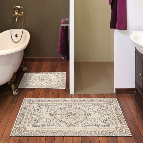 Braun-beige Badezimmerteppiche im 2er-Set, 60 x 100 cm - Foutastic-image-1