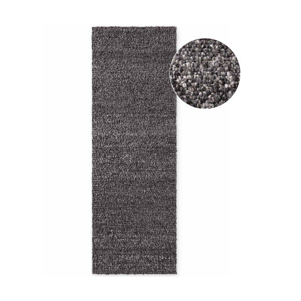 Dunkelgrauer, handgewebter Läufer aus Bouclé-Stoff, 80 x 200 cm Notting Hill Portobello - Ted Baker
