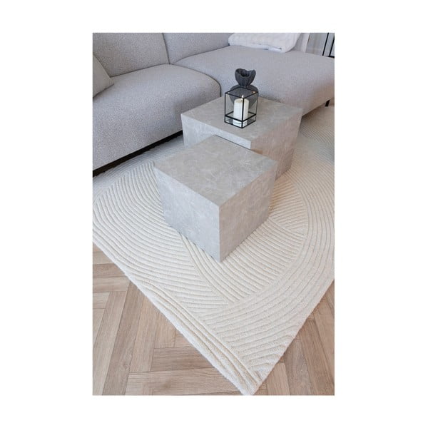 Cremefarbener, handgewebter Wollteppich, 200 × 300 cm Pune - House Nordic-image-3