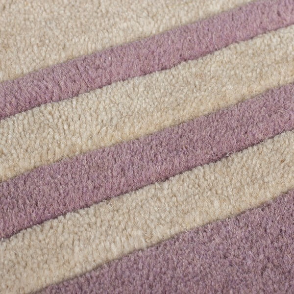Handgewebter Läufer aus Wolle in den Farben Violett und Natur, 80 x 230 cm Lois Scallop - Flair Rugs-image-3