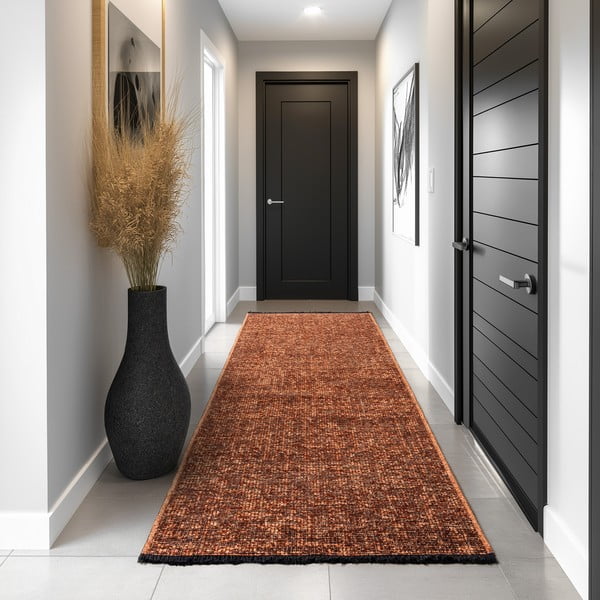 Waschbarer Läufer in Terrakotta, 80 x 250 cm Space 1900 - Ayyildiz Carpets-image-1