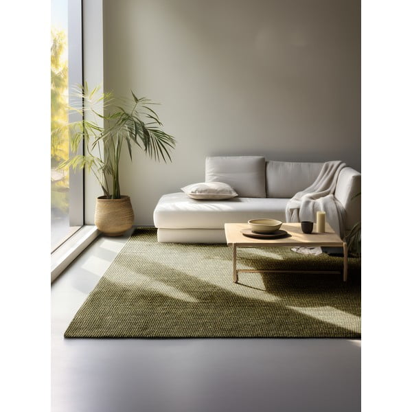 Khaki-farbener Jute-Teppich, 190 × 280 cm Bouclé - Hanse Home-image-1