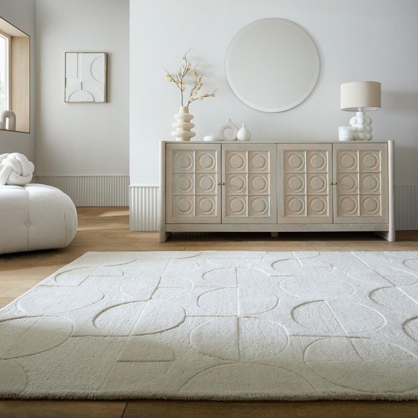 Handgewebter Wollteppich in Elfenbeinfarbe, 200 x 290 cm Gigi - Flair Rugs-image-1