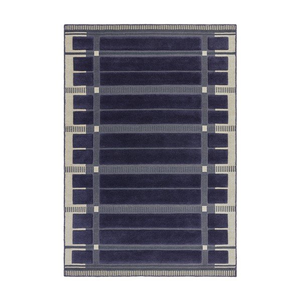 Dunkelblau/beige, handgewebter Wollteppich, 120 × 170 cm Fable - Asiatic Carpets