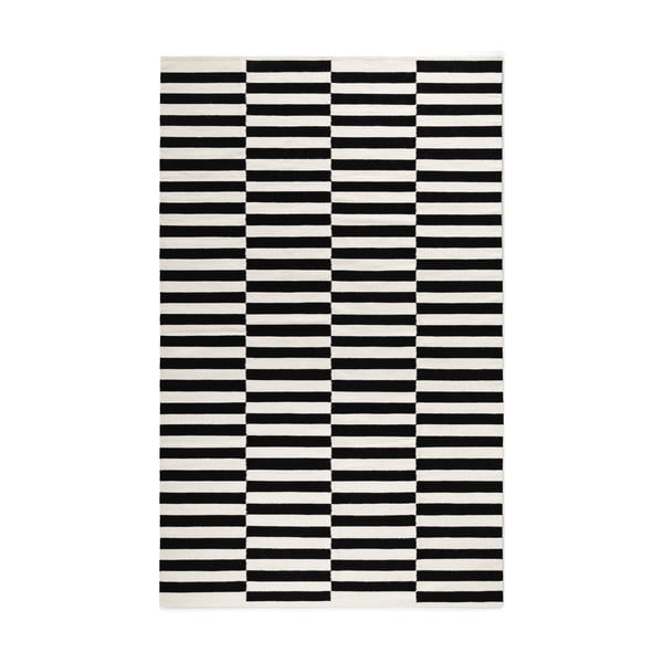 Schwarz-weißer, beidseitig handgewebter Wollteppich, 200 × 300 cm Vika - Hanse Home