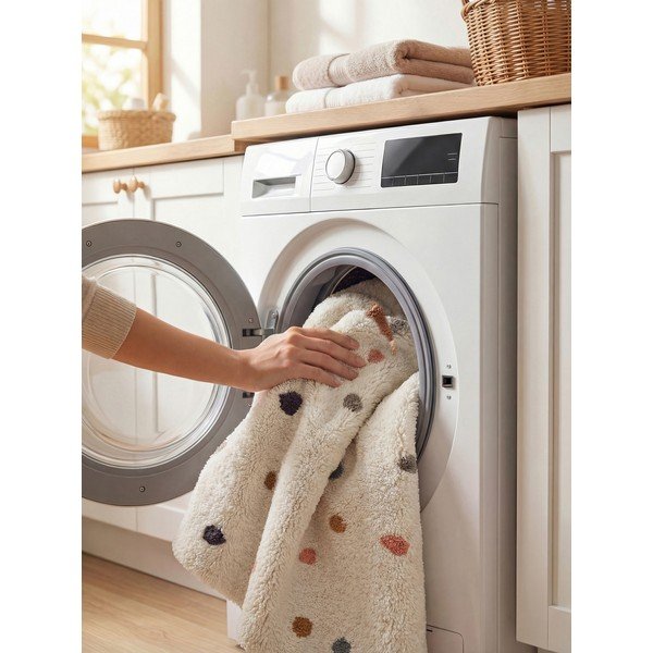 Cremefarbener, waschbarer/handgewebter Baumwoll-Kinderteppich, 140 × 200 cm Snuggle Pippo - Hanse Home-image-2