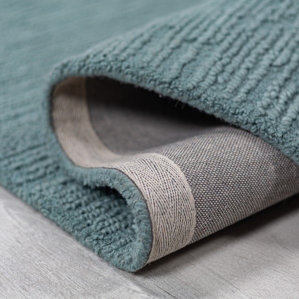 Graublauer, handgewebter Wollläufer, 80 × 230 cm Harris Boucle - Flair Rugs-image-3