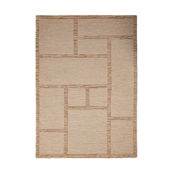 Handgewebter Wollteppich in Naturfarbe, 200 × 290 cm Harris Modula Wool - Flair Rugs