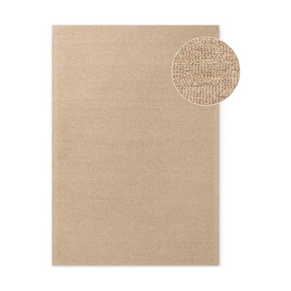 Handgewebter Wollteppich in Naturfarbe, 140 × 200 cm Puristic Knots - Elle Decoration