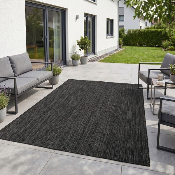 Schwarzer Teppich für den Innen- und Außenbereich, 200 × 290 cm Mira 1450 - Ayyildiz Carpets-image-1