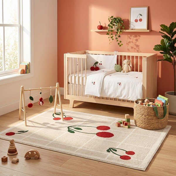 Beiger Kinderteppich 120 x 170 cm Cherry - ESTE-image-2