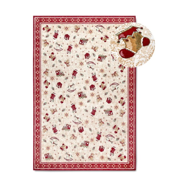 Roter Teppich mit Weihnachtsmotiv, mit Baumwollanteil, 160 x 230 cm Toy's Delight Red Christmas - Villeroy&Boch