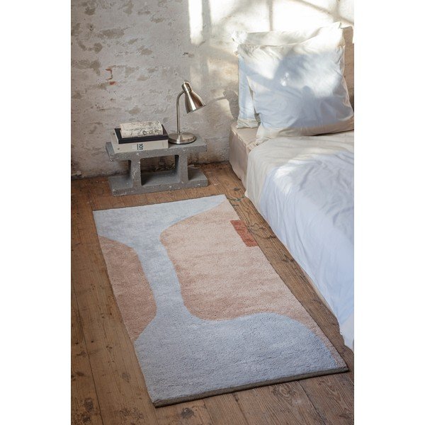 Waschbarer Läufer aus Baumwolle in Hellblau und Beige, 70 x 150 cm Figura - Mette Ditmer Denmark-image-2
