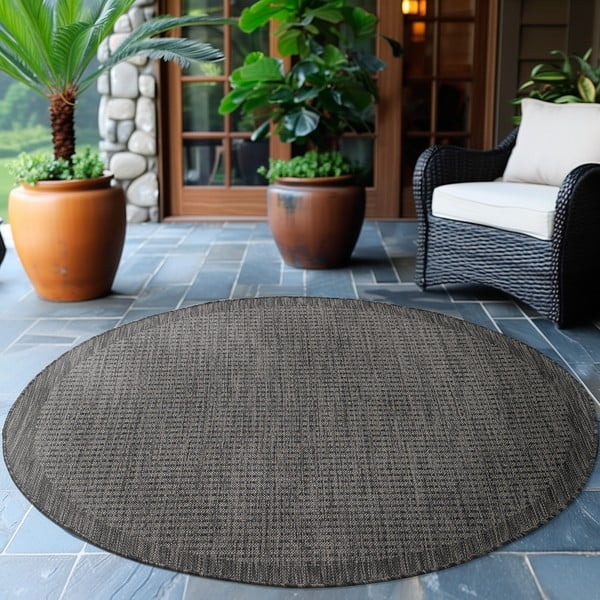 Dunkelgrauer runder Outdoor-Teppich, Ø 160 cm Giza 1410 - Ayyildiz Carpets-image-1