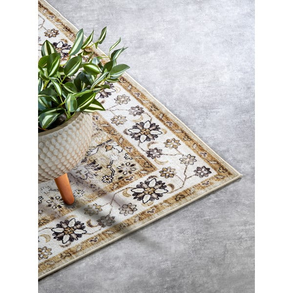Beiger Teppich 80 × 150 cm Saveh Cream Gold - Elle Decoration-image-2