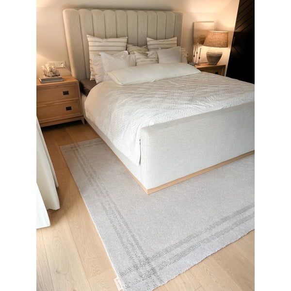 Cremefarbener Wollteppich, 160 × 240 cm Calisia M Grid Rim - Agnella-image-2