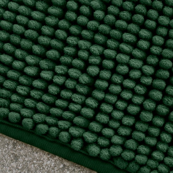 Dunkelgrüner Badezimmerteppich, 50 × 80 cm Bobble - Catherine Lansfield-image-2