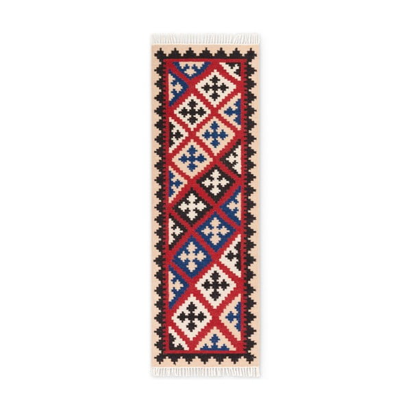 Roter, beidseitig verwendbarer, handgewebter Läufer aus Wolle, 60 x 190 cm Kamal Rami - Hanse Home