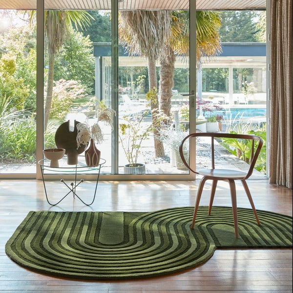 Grüner, handgewebter Wollteppich, 200 × 290 cm Conway Retro - Flair Rugs-image-1