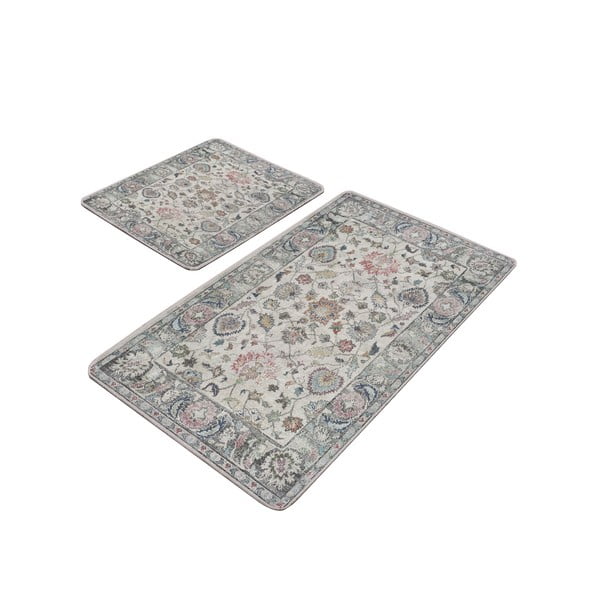 Graue Badezimmerteppiche im 2er-Set, 60 x 100 cm - Mila Home