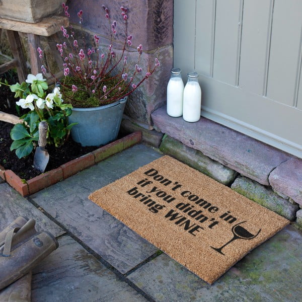 Fußmatte aus Kokosfasern, 40 x 60 cm Without Wine - Artsy Doormats-image-3